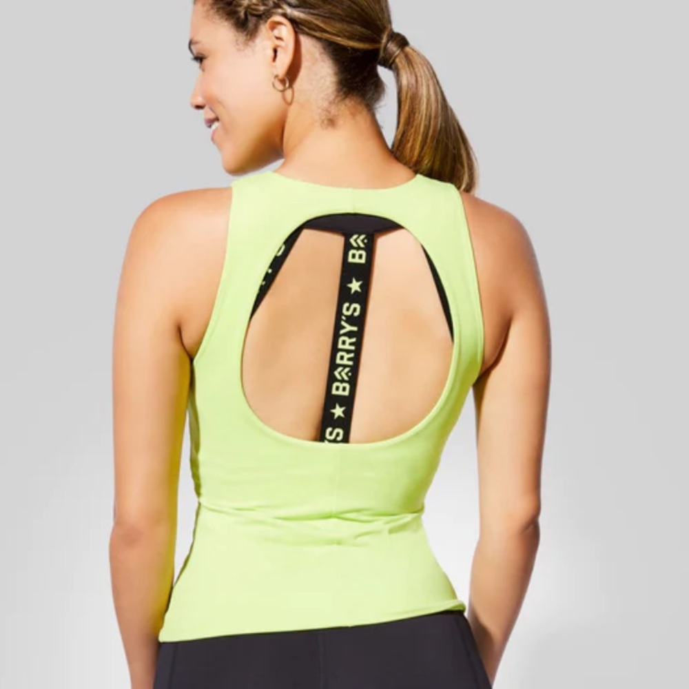 Barry’s adrenaline green circle back tank